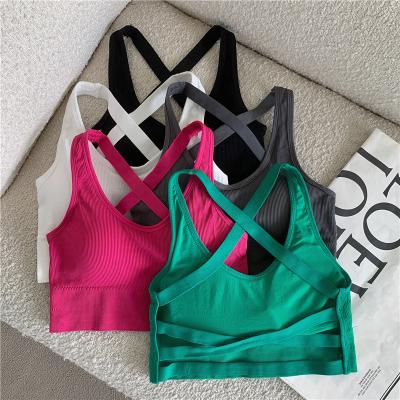 China Factory New Fashion Women Sexy QUICK DRY Camisole Crop Casual Crop Top Yoga Sports Tank Top Bra for sale