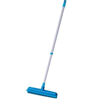 China Sustainable Bristle Rubber Broom Mat Rubber Broom Squeegee With Long Handle for sale