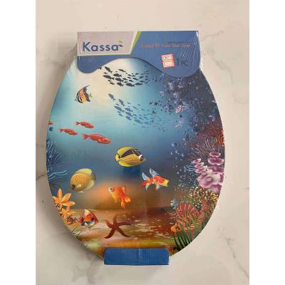 China US Market Viable Printing MT-907A Colorful Toilet Seat Round Shape And Front Toilet Seat Closed Type for sale