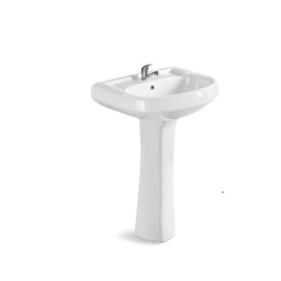 China Traditional Round Column Freestanding Ceramic Wash Basin With Pedestal Type 7003A Pedestal Wash Basin for sale