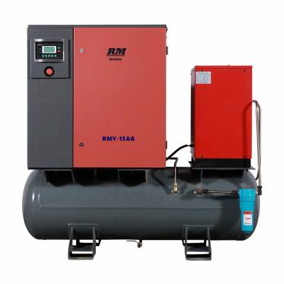 China 7bar -16bar pressure screw compressors combined with air tank and air dryer 7.5kw for sale