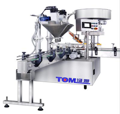 China Bottles Monoblock Filler Capper Machine 700-1200BPH Powder Filling Machine for sale