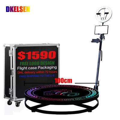 China Free Custom DKELSEN Logo Spin 360 Ring Light 68cm Rotating Booth Camera Photo Booth 68CM 360 Visuals for sale