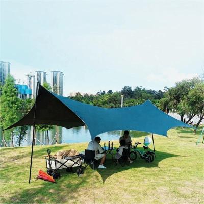 China Durable Hexagonal Hexagonal Retractable Waterproof Tarp Shelter Sun Shade Camping Tent Parasol Outdoor Beach Umbrella for sale