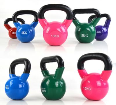 China Home Wholesale Custom Logo Cast Iron Custom Logo Weightlifting Gym Manufacture Use Colorful Fitness Kettlebell for sale