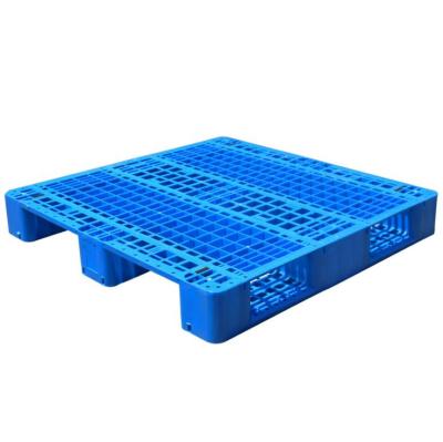 China Recyclable Heavy Duty Industrial Plastic Pallet HDPE Pallet Forklifts Blue Polyethylene Pallet With 4 Way Entry for sale