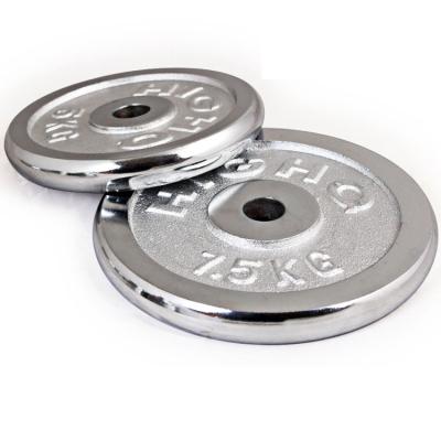 China Universal Wholesale Cast Iron Chrome Barbell Customer Training Power Fitness Weight Bumper Plates for sale