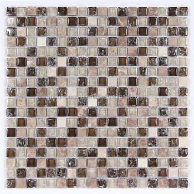 China modern mix stone glass mosaic tile 15*15*8mm--mix stone glass mosaic for sale