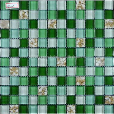 China Modern Glass Green Glass Conch Crystal Backsplash Tile Bathroom Wall Mosaic Tiles Flooring Tiles Sticker for sale