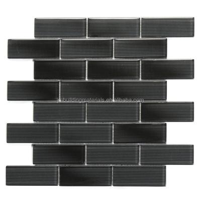 China Gras Claiborne Mosaic Glass Wall Modern Glass Tile--black wall tile for sale