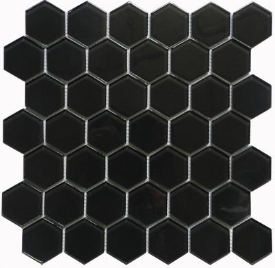 China Modern Dark Gray Hexagon 2*2 Crystal Glass Mosaic--Crystal Glass Mosaic for sale