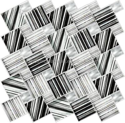 China Crystal glass modern black gray mosaic tile--backsplash tile for sale