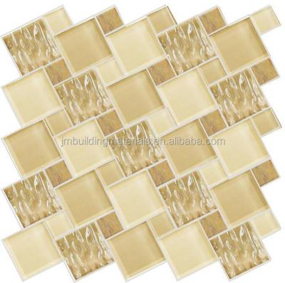 China Modern beige crystal glass-metal tile mosaic-tiles design for sale