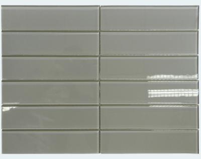 China Modern Dorian Gray 2*8 Subway Glass Tile--Grey Subway Glass Tiles for sale