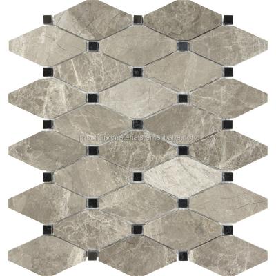 China Modern Gray 8mm Marble Mosaic Tiles --Floor Marble Mosaic Tile for sale