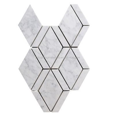 China Modern Irregular White Marble 3D Mosaic Tile for sale