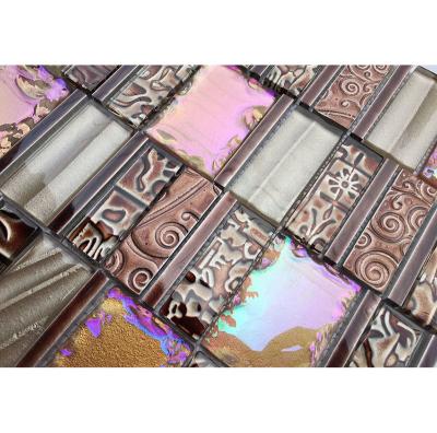 China Modern Classic Mix Metal Glass Mosaic Tiles-- Glass Tiles for sale