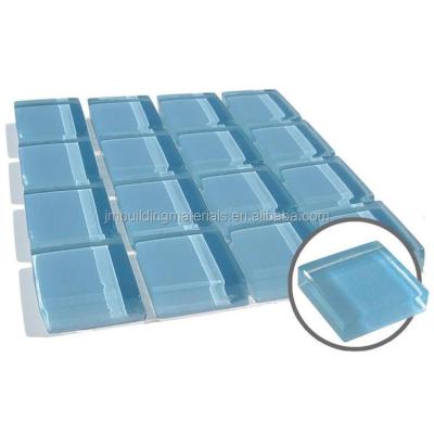 China Modern light blue glass pool mosaic--pool glass mosaic for sale