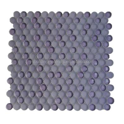 China Modern Round 8mm Crystal Mosaic Tiles--Glossy And Matte Round Mosaic for sale