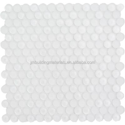 China Modern Snow White Round 5/16 Crystal Mosaic Tile--Glossy And Matte Round Mosaic for sale