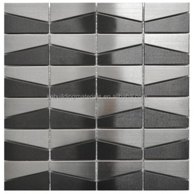 China Modern Hairline Trapezoid Stainless Steel Silver Mosaic Tile-- Metal Mosaic Tile for sale