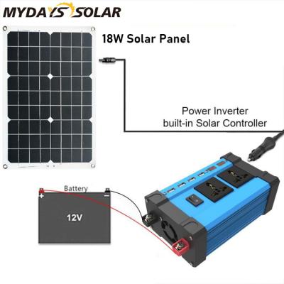 China Mydayssolar 18W Portable Solar Panel Power Inverter for Adventures Night Hiking Campground and Roadside Emergencies 200*112*56mm for sale