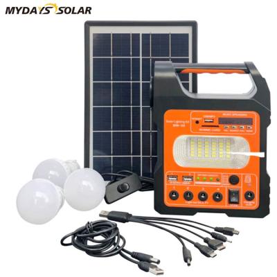 China Other Mydayssolar 7500mAH Home Emergency Charging Mobile Phone Portable Outdoor Camping Emergency Solar Power Supply With 3 Lamps for sale