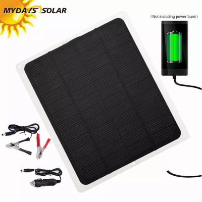 China Monocrystaline Silicon Portable Waterproof Mydayssolar 12V 20W Solar Panel Environmental Friendly Charger for Car Battery Batteries Outdoor Camping for sale