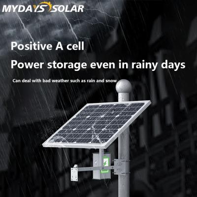 China Other Mydayssolar IP66 80W Panel Mount Tilt Rack Bracket 40AH Lithium Battery Waterproof Solar Power System For CCTV for sale