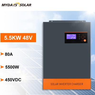 China Mydayssolar Portable Light Travel Camping Solar LED Display Hybrid Inverter 5500W with 80A MPPT Charge Controller 500*420*200mm for sale