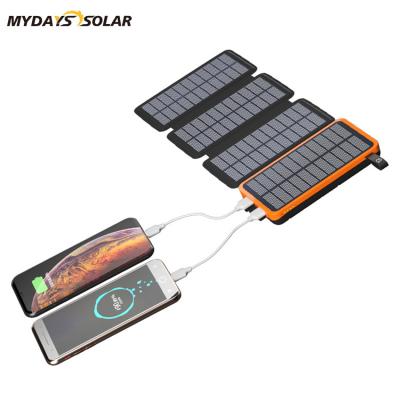 China Mydayssolar Portable16000mAh Outdoor Dual USB Solar Panel Charging Products Compatible Charger Solar Power Bank For Smartphones Tablets for sale