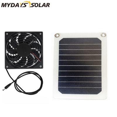 China Mydayssolar Outdoor Waterproof Solar Panel 5W Fan Kit For Small Chicken Cages Greenhouse Throws Pet Rooms Window Exhaust for sale