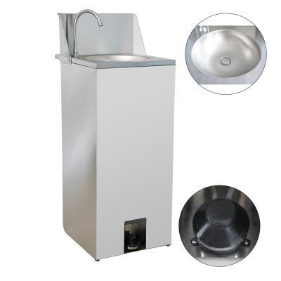 China With Commercial Faucet Hotel Restaurant Kitchen Using Pedal Control Stainless Steel Wash Movable Hand Basins for sale