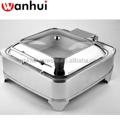 China 201 2/3 Hydraulic Induction Chafing Plate With Glass Lid for sale