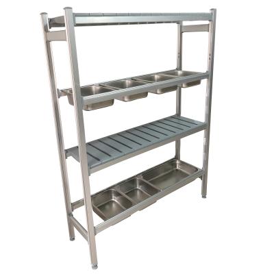 China Corrosion Protection Aluminum Shelving Shelving Rack Storage Rack For GN Containers for sale