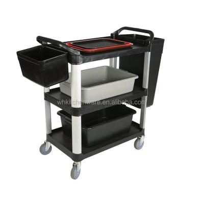 China Desgin Modern Fashion And Convenient 2 Tier Restaurant Mobile Serving Tool Plastic Serving Trolley for sale