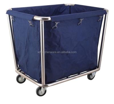 China Hospital Trolley Stainless Steel Hotel Easy-assemble Laundry Trolley Household Canvas Trolley for sale