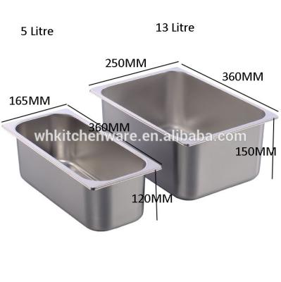 China USA & EU Style Stainless Steel Food Container Gelato Ice Cream Pan 360x165x120 for sale