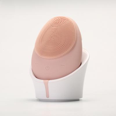 China 2021 Beauty DEEP CLEANSING Machine Sonic Vibration Silicone Deep Pore Cleanser Electric Waterproof Radio Charging Facial Cleansing Brush for sale