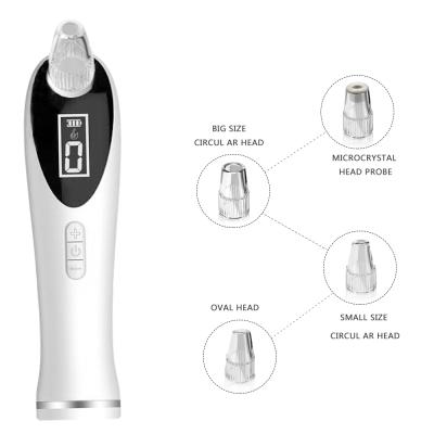 China Electric Hot Pimple Removal Vacuum Negative Pressure Acne And Blackhead Treatment 4 Heads Blackhead Remover With Heat for sale