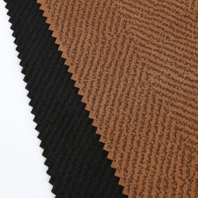 China Stretch Factory Price High Quality Polyester Printed Herringbone Poly Suede Fabric for sale