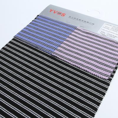 China Colorful 4*3 stretch band rib knitted polyester striped rib knit fabric for tops or dress for sale