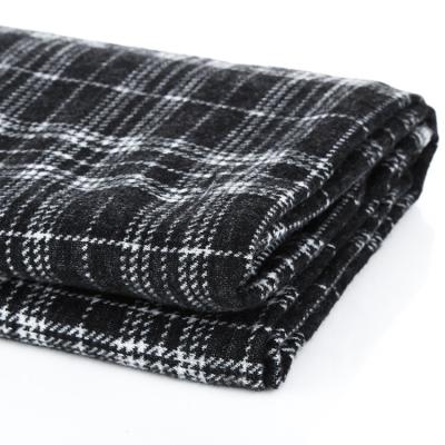 China Soft Custom TR 69% Poly 28% Rayon Tartan Plaid Plain Brushed Weft Interlock Knitted Fabric For Garments for sale