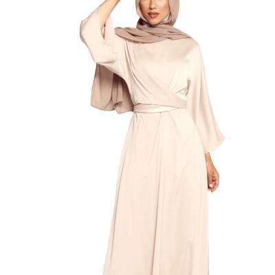 China Long Sleeve Wrap Wedding Dress / Anti-Static Muslim Muslim Abaya Wrapped Maxi Dress Wholesale for sale