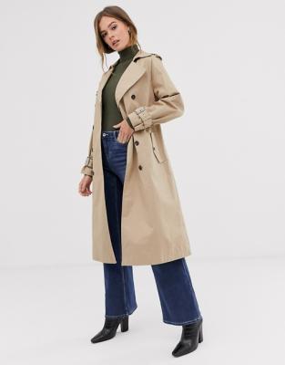 China QUICK DRY raincoat tie waist in stone for women wholesale/customized logo long khaki trench coat wholesale for sale