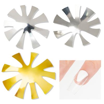 China Hot Sale Nail Supplies Tools UV Nail Steel Plate Stainless Steel Extension French Nail Forming Gauge Tool Nail Art Tools for sale