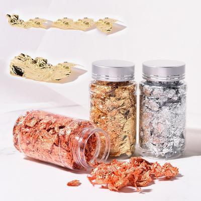 China Hot Sale Nail Art Broken Gold Foil Large Nail Tools Supplies Set Aluminum Foil Copper Tin Foil Sticker For Nail Art Decoration for sale