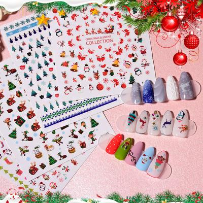 China Newest Waterproof Nail Art Halloween Stickers Decals Nail Sticker 3d Gum Christmas Snowflake Nail Art Decoration Supplies Hot Selling for sale