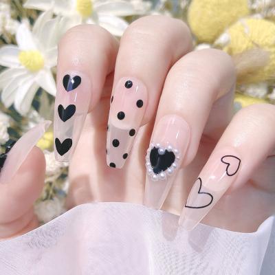 China Newest Nail Art Decoration Supplies Hot Sell Love Stickers Peach Asterism White Heart Adhesive Nail Decals Sticker For Nail Art Decoration Decals 3d for sale