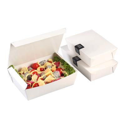 China Recyclable Disposable White Lunch Food Packaging Paper Wenhua Wenhua Fruit Salad Take Out Box for sale